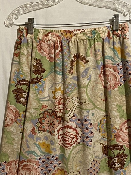 Pendleton Maxi Skirt S Womens Green Multicolor Floral Summer Lightweight Slits - Picture 3 of 12